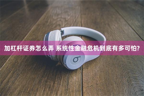 加杠杆证券怎么弄 系统性金融危机到底有多可怕?