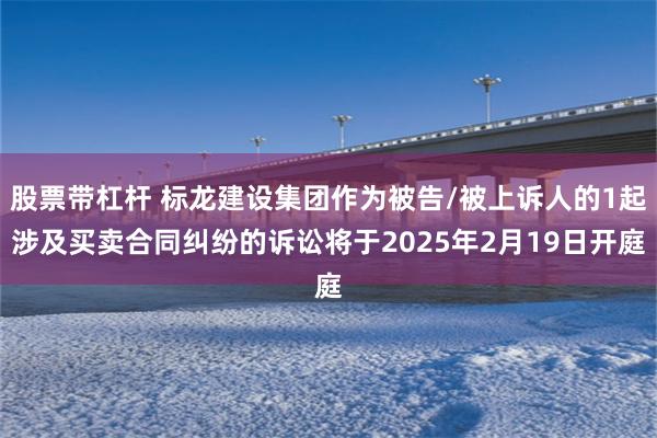 股票带杠杆 标龙建设集团作为被告/被上诉人的1起涉及买卖合同纠纷的诉讼将于2025年2月19日开庭